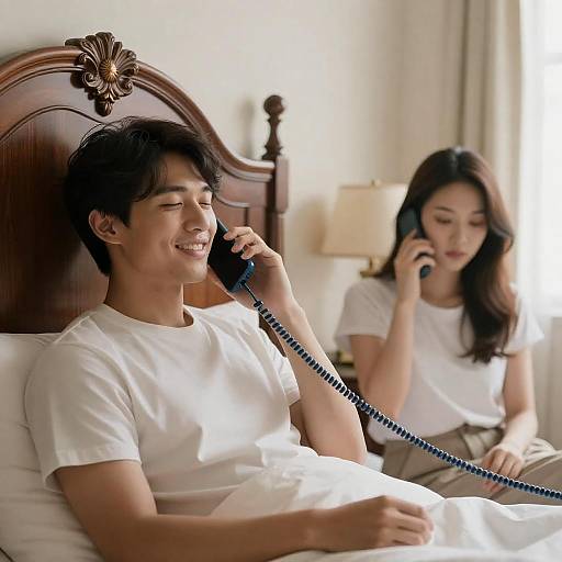 Intimate Bedroom Conversation Moment