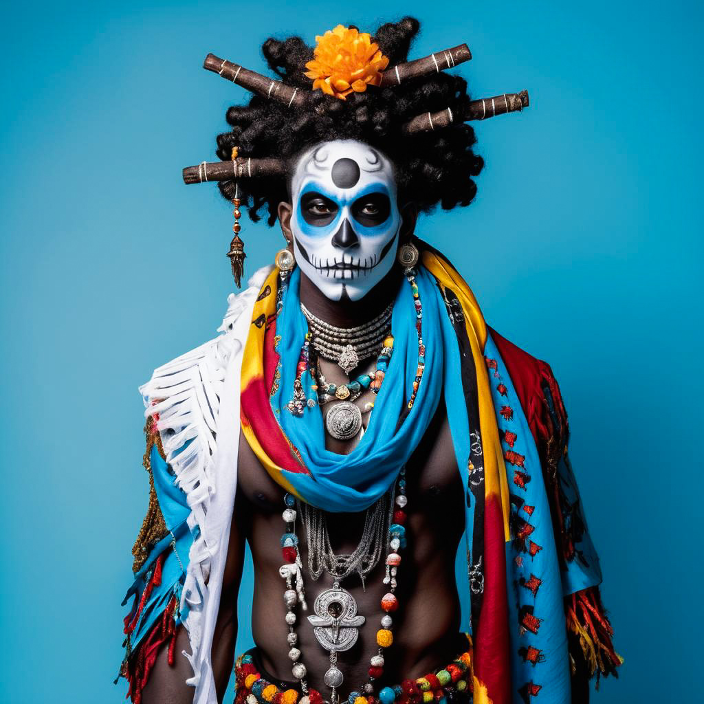 Vibrant Full Body Shot of a Voodoo Enthusiast