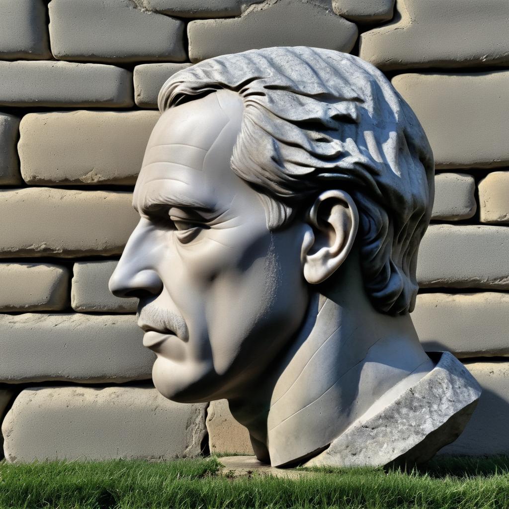 Dramatic Stone Profile Portrait Artwork