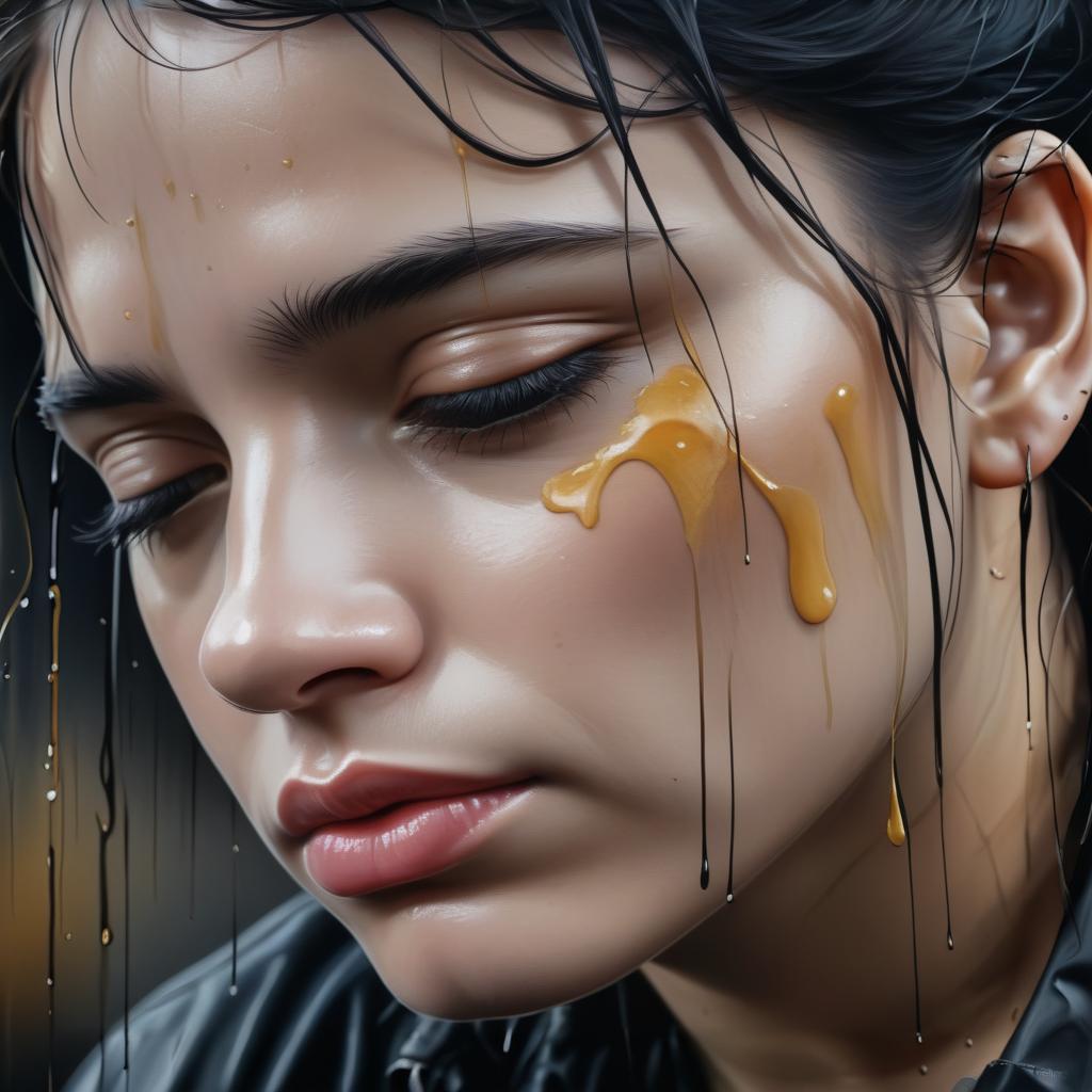 Emotional Artist in Desaturated Oil Painting