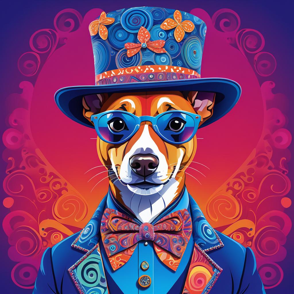 Psychedelic Basenji in Eccentric Fashion