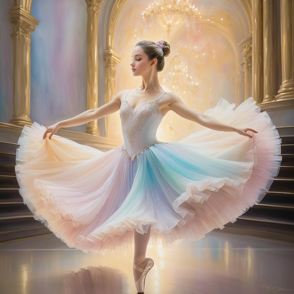 Elegant Ballerina in Grand Theater