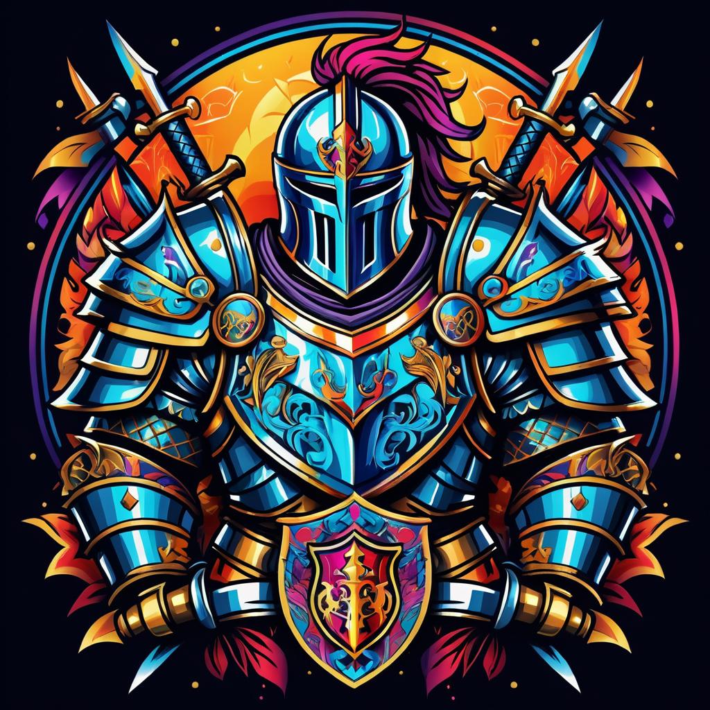 Vibrant Knight Tattoo Logo Design