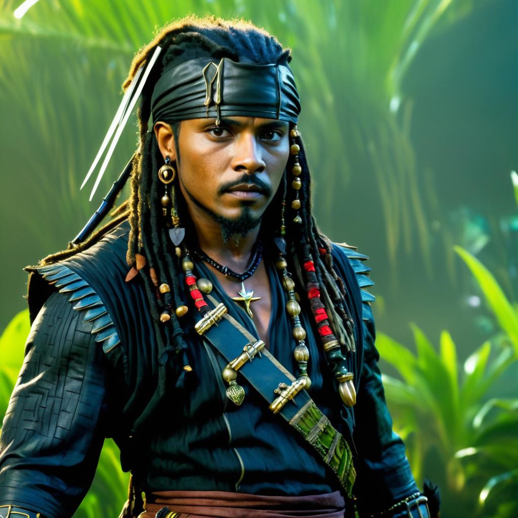 Captain Jack Sparrow as Black Panther Scene