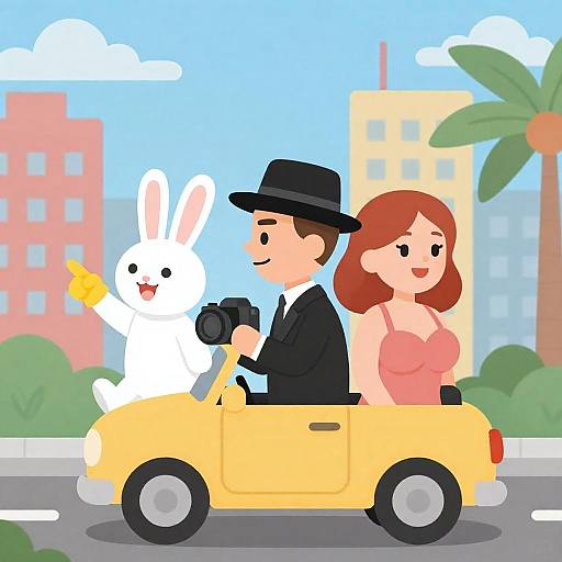 Vibrant Cartoon Cityscape Adventure