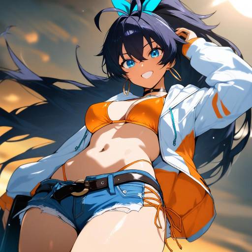 Stylish Solo Girl in Swimwear