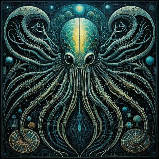 Mechanical Deep Sea Octopus Artwork