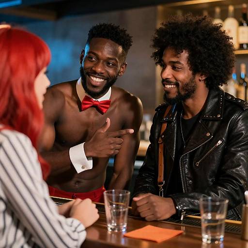 Vibrant Bar Scene with Unique Characters