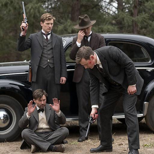 Dramatic Scene of Early 20th Century Men