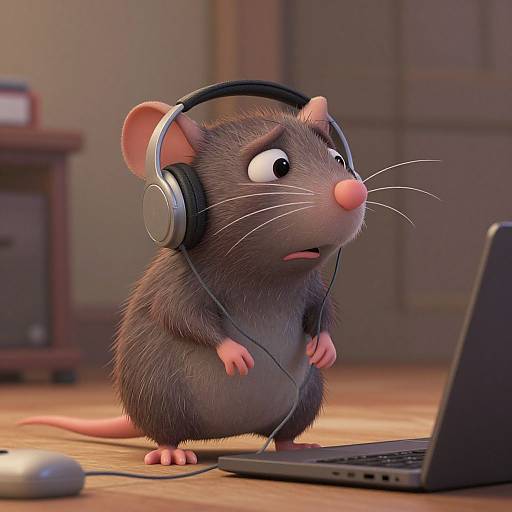 Upset Anthropomorphic Rat Pixar Still