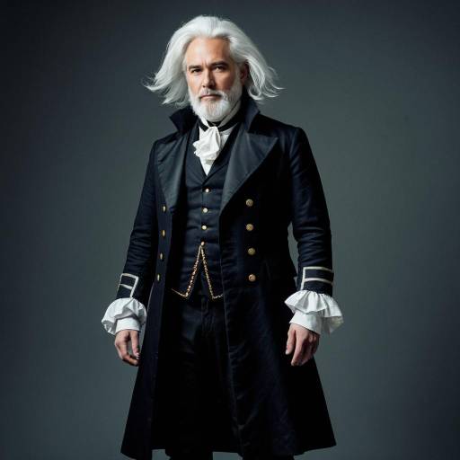 Victorian Style Man with White Hair in Frock Coat