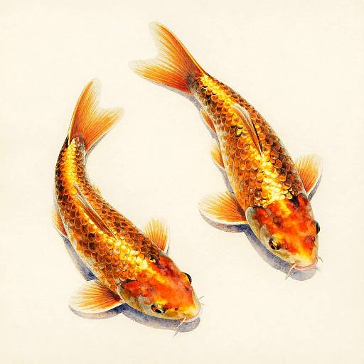 Victorian Vintage Koi Fish Portrait