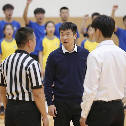Intense Gym Argument with Referee Oversight