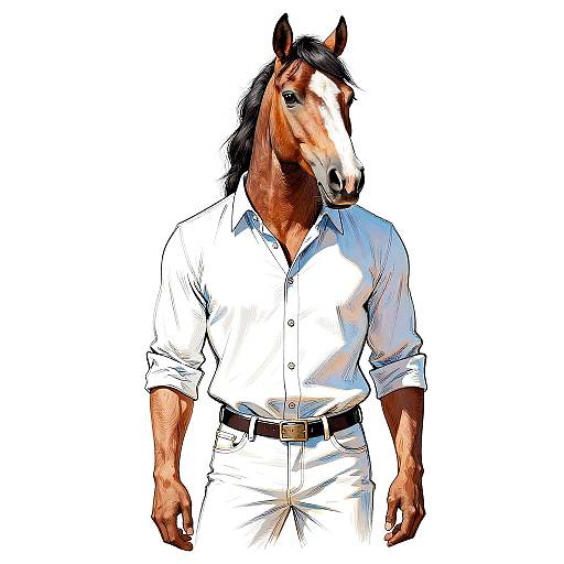 Stylized Digital Horse Anthropomorphic Portrait