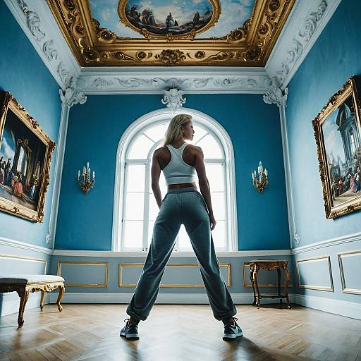 Baroque Room: Muscular Blonde in Sweatpants