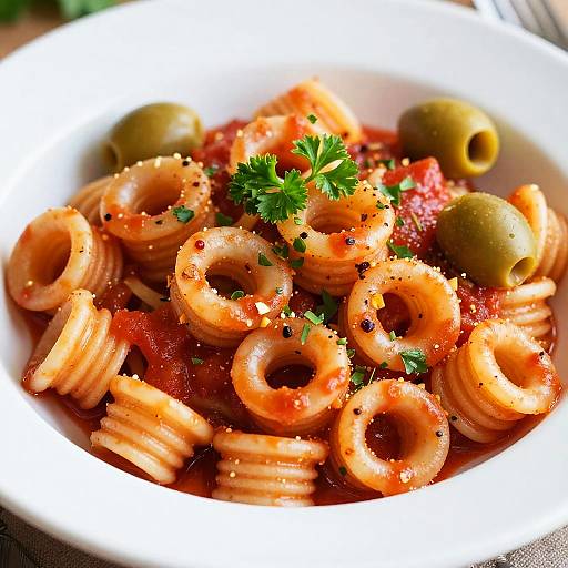 Close-Up of Tomato Sauce Pasta