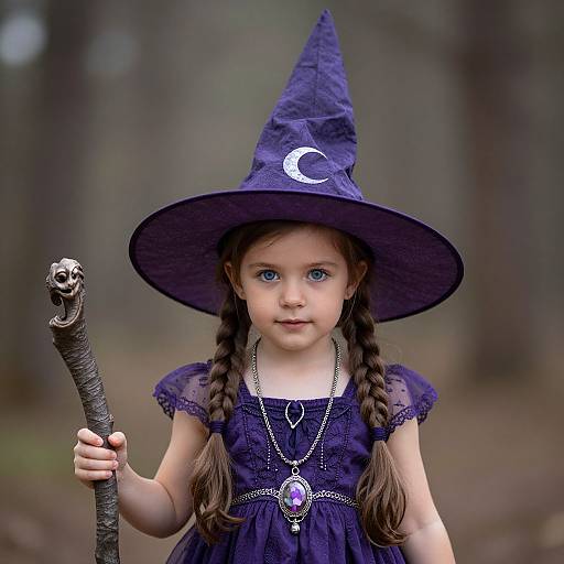 Purple Moon Witch Toddler Portrait