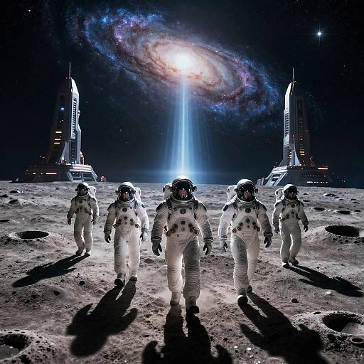 Cosmic Explorers on Cratered Moon