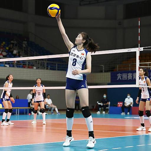 Realistic Tall Girl in Volleyball Uniform