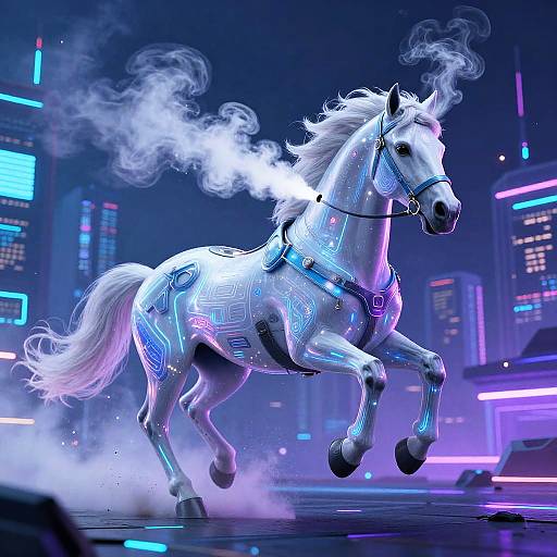 Futuristic Vapehorse in Cyberpunk City