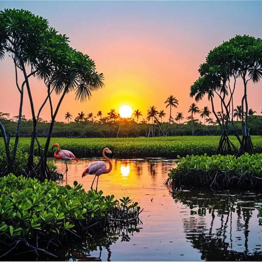 Flamingo Painting Kits in Tropical Sunset Flamingo Painting Kits in Tropical Sunset