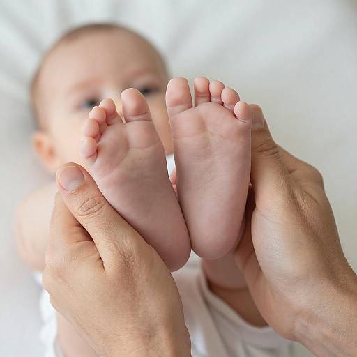 Tender Moment: Hands Holding Baby Feet