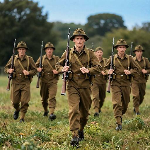 Brave Soldiers in World War I Action