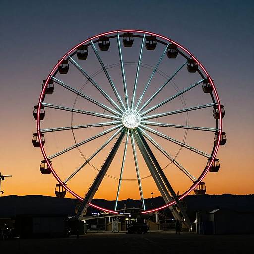 Neon Ferris Wheel in Desert Dusk