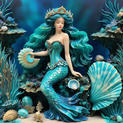 Elegant Mermaid in Dark Fantasy Style