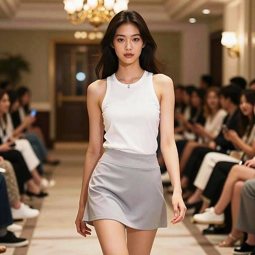 Sporty Chic Woman at Runway Show