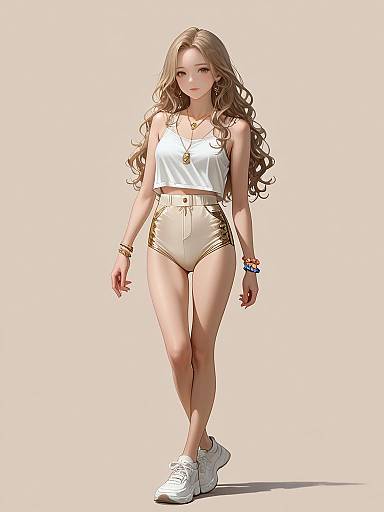 Full-Body Sports-Luxe Mesh Portrait Neutral Background