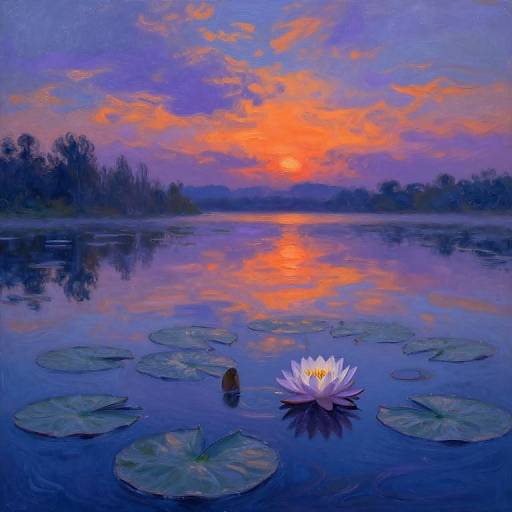 Surreal Insect View on Dreamy Lily Pad