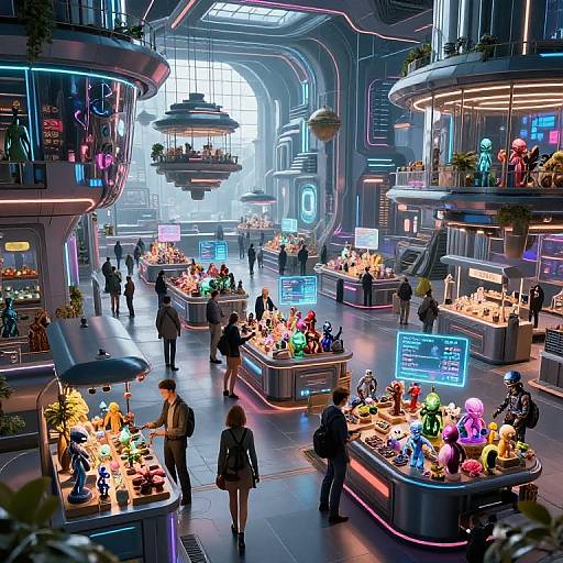 Futuristic Floating Market Hub