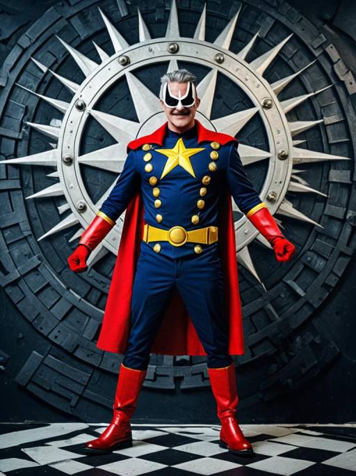 Man in Captain Chaos Cosplay Costume