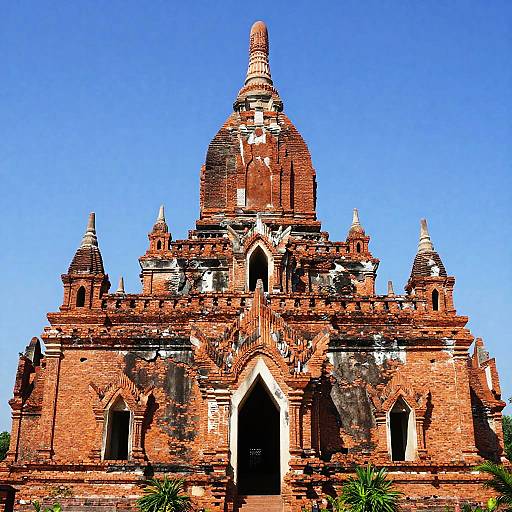 Ancient Weathered Red Brick Temple