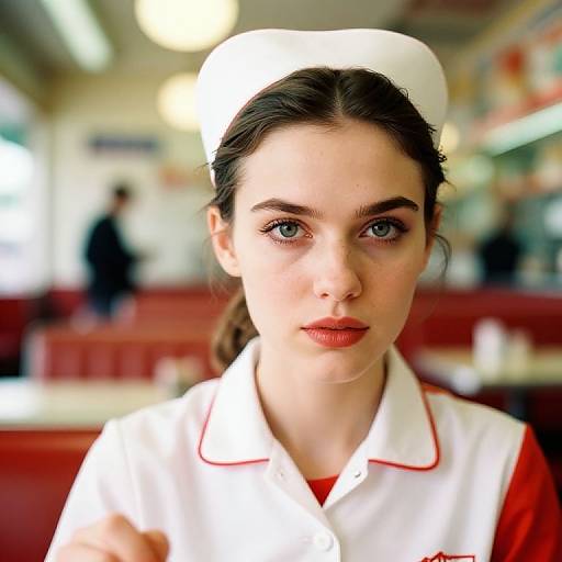 Surreal Asymmetry Portrait of Waitress