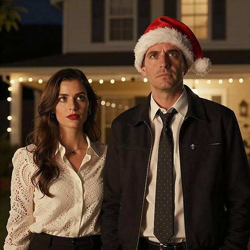 Romantic Night Portrait with Holiday Themes