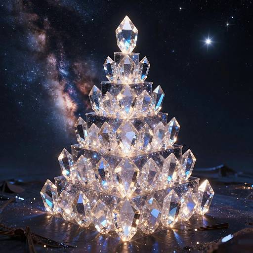 Glowing Fibonacci Crystal Pyramid