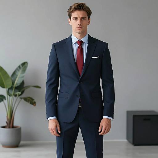 Man in Dark Blue Business Suit