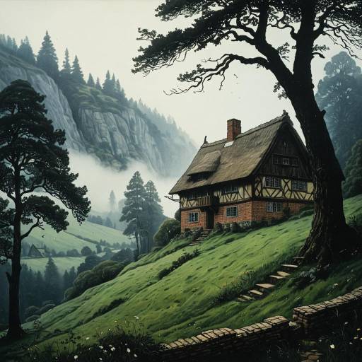Brick Cottage in Lush Foggy Valley