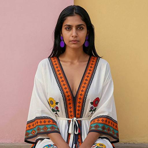 Stylish Woman in Vibrant Outdoor Setting