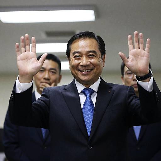 Confident Businessman Under Bright Lights