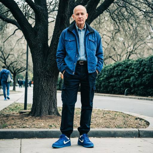 Older Man Standing Outdoors in Blue Jacket