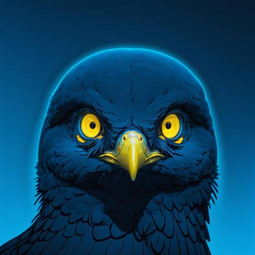 Glowing Bird with Striking Yellow Eyes