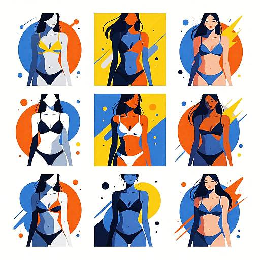 Stylized Erotic Art with Bold Colors