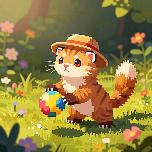 Charming Tabby Ferret in Garden