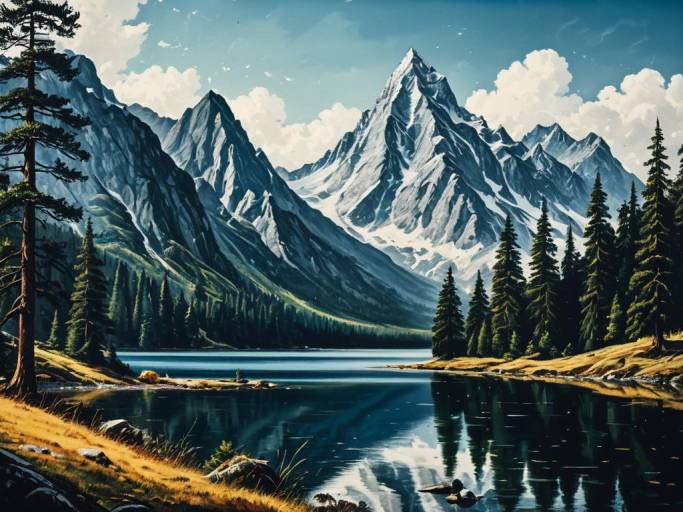 Serene Fantasy Landscape with Lake