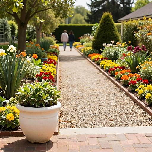 Vibrant Sunny Garden with Path