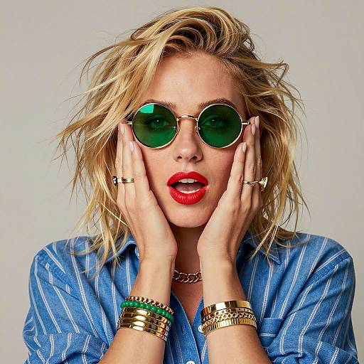 Vibrant Close-Up of a Stylish Woman