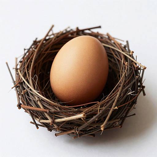 Woven Nest with Single Egg